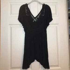 Black with Lace detail Free People Dress